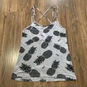PINK Pineapple Strappy Tank Top